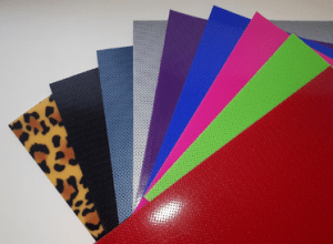 Display of various coloured thermoplastic sheets used to make hand therapy splints