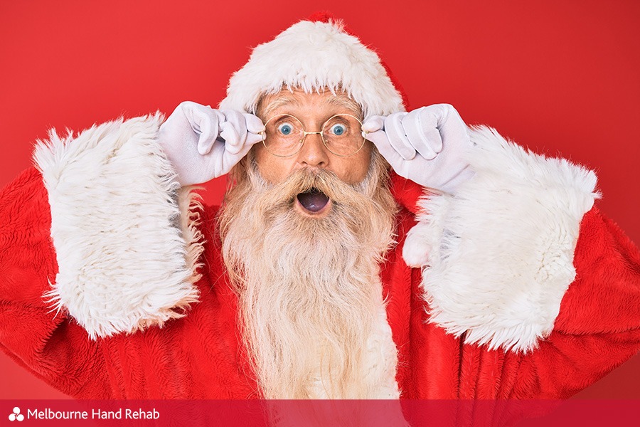 Image of Santa with shocked look on his face