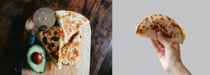 One handed quesadilla is a great meal idea when wearing a hand therapy splint or brace