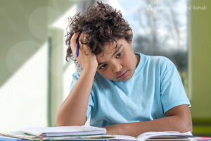 Young child struggling with handwriting