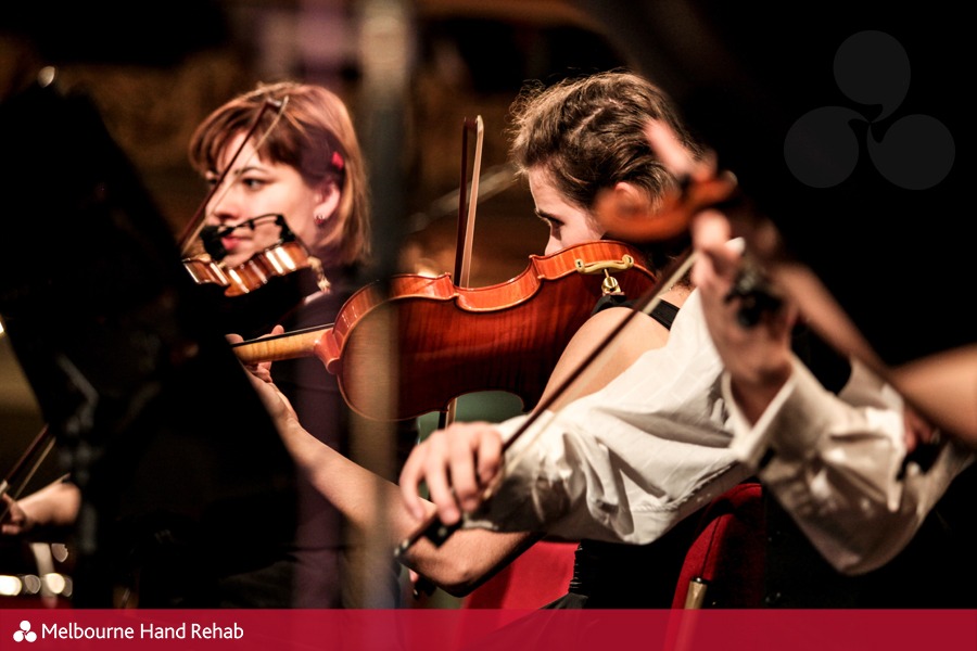 Group of violin players