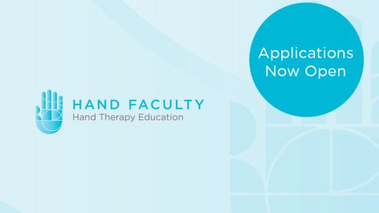 Announcement for the Hand Faculty Postgraduate Fellowship in Hand Therapy program.