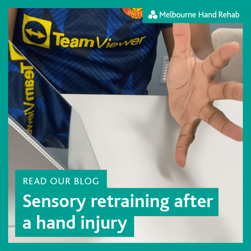 Read our blog: Sensory retraining after a hand injury