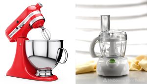 Image of a stand mixer and food processor – useful tools to assist with kneading, mixing, chopping and whisking if you have arthritis, tendonitis, carpal tunnel or other chronic hand pain conditions.