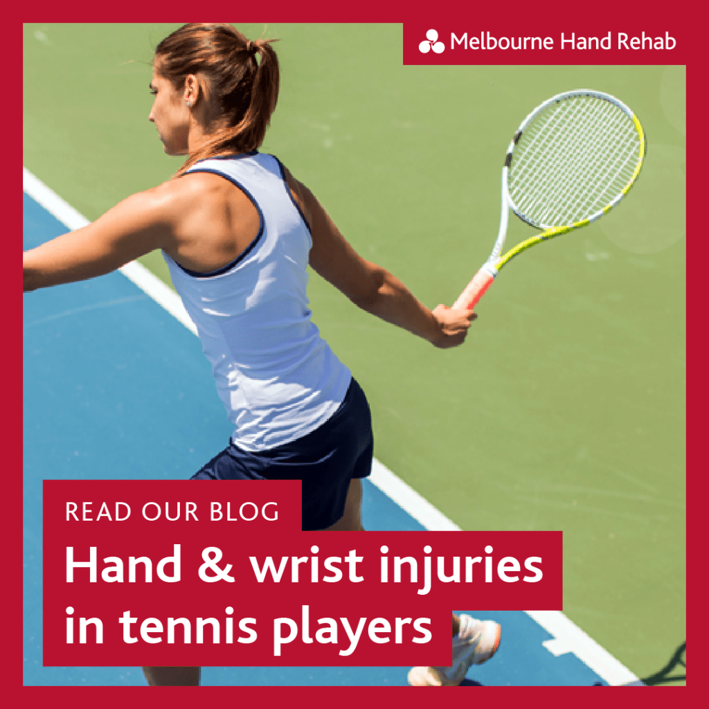 Read our blog: Hand & wrist injuries in tennis players.