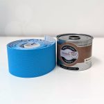 Kinesiology tape. Has elastic stretch – provides joint proprioception and tendon offloading. Can cover large surface area such as the shoulder and elbow